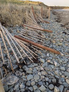 Never put pailings in line parallel to the beach